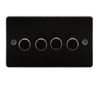 Flat Plate 4G 2 Way Dimmer 60-400W - Gunmetal