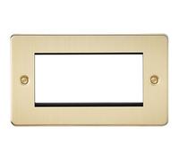 Flat Plate 4G modular faceplate - brushed brass