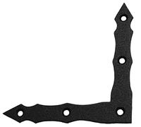 Flat Plate L Shape Black Metal Decorative Brackets Mending Connecting Joining Plate Heavy Duty Powder Coated Ornamental Repair Steel Sheet 4" x 4" x 0.6' x 0.08" (100 x 100 x 15 x 2mm) Pack of 10pcs
