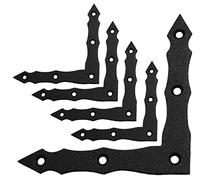 Flat Plate L Shape Black Metal Decorative Brackets Mending Connecting Joining Plate Heavy Duty Powder Coated Ornamental Repair Steel Sheet 4" x 4" x 0.6' x 0.08" (100 x 100 x 15 x 2mm) Pack of 5pcs