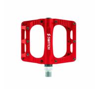 Flat platform MTB pedal - BMX switch freeride aluminum CNC red 9/16 thread with