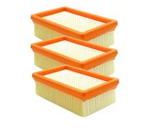 Flat-Pleated Filter, Compatible For KARCHER MV4 / MV5 / MV6 / WD4 / WD5 / WD6, Wet And Dry Vacuum Cleaner Replacement Parts part(3 pcs)