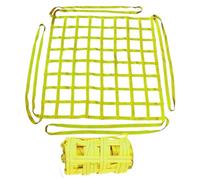 Flat Polyester Elastic Cargo Netting - Safety Lifting Cargo Net, Cargo Net Hoist, Square Hole Tear Resistance Strong Load-Bearing Net, Material Handling Straps(1.5 X 1.5M/Mesh 10cm/Load 1t)