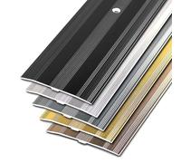 Flat Profile Aluminum Floor Transition Strip w/Screw Nails Metal Door Threshold Indoor and Outdoor Doorway Decoration Protector(Gray,1PCS 90cm/3ft)