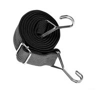 Flat Profile Bungee Rope with Nickel Plated Hooks and High Tensile Strength for Securing Heavy Loads in Outdoor Environments (3meter black)