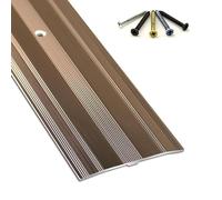 Flat-Profile Threshold Transition Strip with mounting Holes/Screws Aluminum Floor Transition Strip for Door Threshold and Joining Flooring Gaps of Laminate Planks Tile(Rose Gold,1pcs 90cm/3ft)