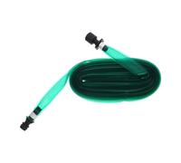 Flat PVC Soaker Hose Pipe for Garden Drip Irrigation Watering | Perforated One-Side Design, Even Distribution, Kink-Resistant Layout, Built-In Washer, 3/4-inch Thread, Green Random Style