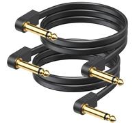 Flat Ribbon S-Shape Guitar Patch Cables 30cm(12 Inch) 4-Pack, Kevlar-Reinforced, Gold-Plated Built-to-Last Noiseless Quad-Layer Shielded, Guitar Pedal Cables for BOSS MXR EBS Behringer Donner Pedal