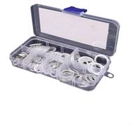 Flat Ring Copper Washer Gasket Set with Box for Sump, Includes 50/100/120 Copper Flat Washers Compatible with Various Bolts Screws and Nuts (150pcs aluminum sheet)