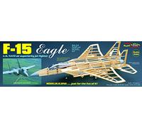 Flat River Group Guillow's F-15 Eagle Model Kit, Small | Detailed skeleton model featuring high quality die cut balsa wood, molded plastic parts, tissue cover, and decals