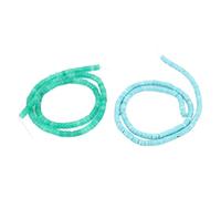 Flat Round Loose Stone Beads, Green Jade and Blue Turquoise Spacer Beads, 4 X 2mm Semi Precious Stone Beads for Jewelry Making, Heishi Disc Stone Beads with Therapeutic Properties