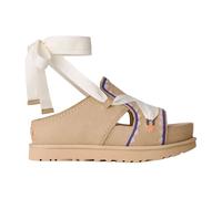 UGG® Goldenstar Hi Artistitch Sandal in Sand Multi, Size 4, Suede/Polyester/Cotton