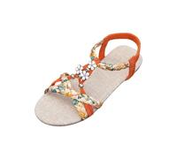 Flat Sandals For Women Elegant - Open Toe Sandals For Women Uk Ethnic Boho Sandal Breathable Beach Sandal Lightweight Diamante Shoes Slip On Shoes Linen Insole Shoe Social Performance Dance Shoe