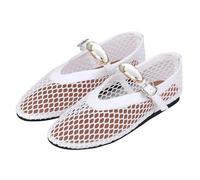 Flat Sandals For Women Mesh Ballet Sandals Plain Mary Jane Sandal Strap Buckle Sandal Trendy Hotter Shoe Cut Out Walking Shoes Casual Dance Shoes Summer Outdoor Shoe Size 4-7.5