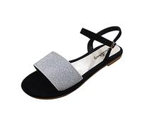 Flat Sandals for Women UK, Fish Moush Open Toe Sandals Women, Solid Colour Summer Beach Sandal Wide Fit Slip On Ankle Buckle Strap Walking Shoes Smart Casual Comfortable Breathable Shoes