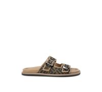 Flat Sandals with FF Jacquard Pattern- male- Fendi- Sliders- Brown- 7 UK- Shoes 7 UK