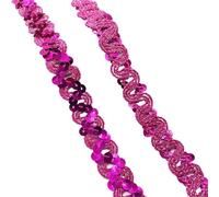 Flat Sequins Strip Trim, Curve Wavy Sequin Lace Trim 20mm Ribbon Multicolor 2-13 Yards(Rose,2 Yards)