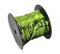 Flat Sequins Strip Trim, Sequin Trim 6mm Round Flat Ribbon Multicolor for Crafts Sewing 5-100 Yards(5 Olive Green,100 Yards)