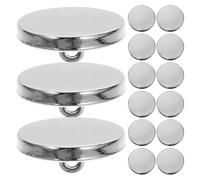 Flat Sewing Fasteners 18mm 30pcs Silver Metal Coat Buttons | Zinc Alloy Construction, Polished Finish, Versatile Choice for Denim Garments, Vests, Cardigans and Costume Making