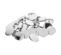 Flat Sewing Fasteners 30pcs 18mm Silver Metal Coat Buttons | Zinc Alloy Construction, Polished Finish, Secure Closure, Suitable for Denim Garments, Fashion Design Projects and Uniform