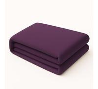 Flat Sheet Bed Linen Soft Easy Care PolyCotton Blend Plain Dyed Flat Bed Sheet (King, Plum)