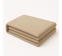 Flat Sheet Bed Linen Soft Easy Care PolyCotton Blend Plain Dyed Flat Bed Sheet (Super King, Latte)