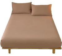 Flat Sheet Premium Long-staple Cotton Satin Top Ultra-Soft Hotel Luxury Bed Full Queen(A,Small double- 120x200cm)