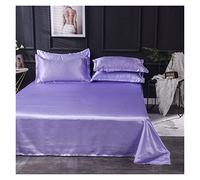 Flat Sheet Solid Color Ice Silk Satin Fabric Bedding Queen King Size Luxury Bed Sheet Bedclothes Bed Sheets and Pillowcases(Xueqing,170x230cm)