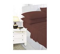 Flat Sheets Polycotton Bed Sheets Super King Size Superking Poly Cotton Bedding, Chocolate