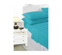 Flat Sheets Polycotton Bed Sheets Super King Size Superking Poly Cotton Bedding, Teal