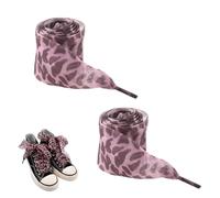 Flat Shoe Laces for Sneakers Boots Satin Ribbon Shoelaces for Girls Womens Boots Flat Shoestrings for Sneakers Women, Pink Leopard Print, S
