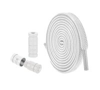 Flat Shoe Laces, Shoe Laces Buckle, Elastic Flat Laces No Tie Shoelaces Versatile Shoe Strings for Sports Shoes, Hiking Shoes, Sneakers and Bott, white, Se référer au descriptif