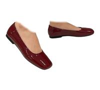 Flat Shoes for Women UK Retro Polka Dot Ballet Flats Breathable Plus Size Low Cut Mary Janes with A Low Heel Ladies Slip on Summer Shoes for Office Meetings and Weekend Shopping Wear Red