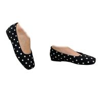 Flat Shoes for Women UK Retro Polka Dot Ballet Flats Breathable Plus Size Low Cut Mary Janes with A Low Heel Ladies Slip on Summer Shoes for Office Meetings and Weekend Shopping Wear Black
