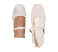 Flat Shoes for Women UK Single Strap Ballet Flat Suede Square Toe Low Cut Mary Jane Plus Size with Adjustable Buckle Strap Solid Colour Flats Shoes for Weekend Shopping Daily Wear Beige