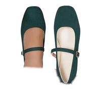 Flat Shoes for Women UK Single Strap Ballet Flat Suede Square Toe Low Cut Mary Jane Plus Size with Adjustable Buckle Strap Solid Colour Flats Shoes for Weekend Shopping Daily Wear