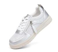 Flat Shoes for Women UK Womens Trainers Stylish Hollow Out Casual Platform with Insole Elevated Comfort Pumps Espadrilles Everyday Summer Silver