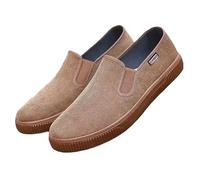 Flat Shoes Men, Flat Bottom Orthopaedic Shoes Solid Color Outdoor Corduroy Sneaker Slip-On Breathable Casual Shoe Leisure Comfort Walking Footwear Soft Summer Trekking Sandals Grey