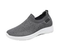 Flat Shoes Men Slip On, Lightweight Walking Trainers Plus Size Athletic Jogging Breathable Mesh Sneakers Non Slip Shallow Low-Top Sneakers Plantar Fasciitis Shoes for Swollen Feet Dark Gray