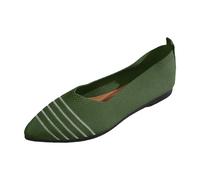 Flat Shoes Women's Lightweight Work Shoes Comfortable Soft Traditional Shoes Pointed Toe Casual Shoes Lightweight Dance Shoes Elegant Knitting Pumps Non-Slip Breathable Walking Shoes, Z2 Green, 8.5 UK