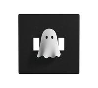 Flat Simple Ghost Double Gang Toggle Light Cover Wall Plate Switch Decor Standard Size - 11.4x11.4cm