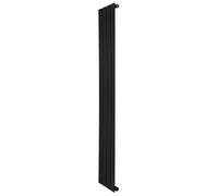 Flat Single Column Radiator 1600mm x 280mm Modern Designer Single Panel Central Heating Heater Matt Black Carbon Steel Vertical Kitchen Living Room FREE Cleaning Brush Fixing Kit & Brackets