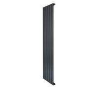 Flat Single Column Radiator 1600mm x 420mm Modern Designer Single Panel Central Heating Heater Matt Anthracite Grey Carbon Steel Vertical Kitchen Living Room FREE Cleaning Brush Fixing Kit & Brackets