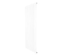 Flat Single Column Radiator 1600mm x 700mm Modern Designer Single Panel Central Heating Heater Gloss White Carbon Steel Vertical Kitchen Living Room FREE Cleaning Brush Fixing Kit & Brackets