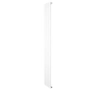 Flat Single Column Radiator 1800mm x 280mm Modern Designer Single Panel Central Heating Heater Gloss White Carbon Steel Vertical Kitchen Living Room Free Cleaning Brush Fixing Kit & Brackets