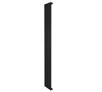 Flat Single Column Radiator 1800mm x 280mm Modern Designer Single Panel Central Heating Heater Matt Black Carbon Steel Vertical Kitchen Living Room Free Cleaning Brush Fixing Kit & Brackets