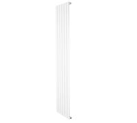 Flat Single Column Radiator 1800mm x 420mm Modern Designer Single Panel Central Heating Heater Gloss White Carbon Steel Vertical Kitchen Living Room Free Cleaning Brush Fixing Kit & Brackets