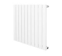 Flat Single Column Radiator 600mm x 700mm Modern Designer Single Panel Central Heating Heater Gloss White Carbon Steel Horizontal Kitchen Living Room FREE Cleaning Brush Fixing Kit & Brackets