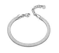 Flat Snake Gold Anklets Bracelet for Women Men Dainty Bracelets for Women Stainless Steel Birthday Gift, Stainless Steel, no gemstone