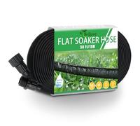Flat Soaker Hose, Garden Hose with Heavy Duty Double Layer Design, Drip Irrigation Hose Saves 80% Water, Leak Proof Sprinkler Hose for Garden, Lawn, Vegetable plot (50FT)